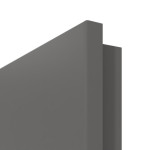 Detailansicht der runden Kante von Huga Innentür Hygge grau RAL 7037 Duradecor Basic mit Lichtausschnitt LA 27