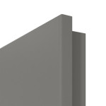 Detailansicht der kleinen Rundkante von GARANT Doppelflügeltür inkl. Zarge Matt Staubgrau 7037 G-TEC mit Lichtausschnitt LA-4 mittig