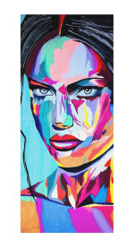 Original Pop Art Frau mit schwarzem Haar - Art of Demencia 1