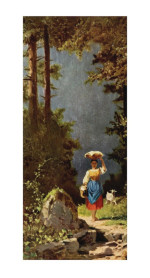 Carl Spitzweg Reproduktion Mädchen mit Ziege