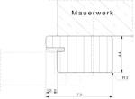 Technische Zeichnung von Blendrahmen für Wohnungseingangstüren Weißlack RAL 9016 - Lebo