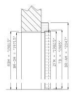 Technische Zeichnung von Blendrahmen Glatt Premium Weißlack RAL 9016
