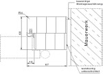 Technische Zeichnung von Blockrahmen für Wohnungseingangstüren Weißlack RAL 9016 - Lebo
