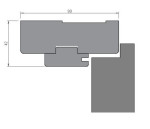 Technische Zeichnung von Blockrahmen Esche Weiß Dekor - Interio