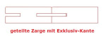 Technische Zeichnung der geteilten Zarge in Esche weiß RAL 9016