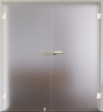 Bild mit Satiniert Ganzglas Doppelflügeltür