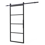 Cubo Klar schwarz Glasschiebetür-Set inkl. Schiebetürsystem Basic - Intersteel
