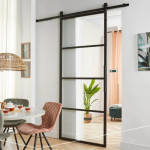 Milieu 2 von Cubo Klar schwarz Glasschiebetür-Set inkl. Schiebetürsystem Basic - Intersteel