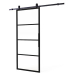 Cubo Klar schwarz Glasschiebetür-Set inkl. Schiebetürsystem Basic Top - Intersteel
