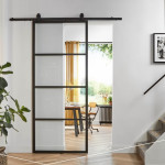 Milieu 1 von Cubo Klar schwarz Glasschiebetür-Set inkl. Schiebetürsystem Basic Top - Intersteel