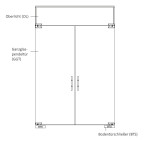 Zeichnung von Sinus 2 Motiv klar 2-flg. Glaspendeltür mit Oberlicht DORMA Mundus BTS Variante 10 - Erkelenz