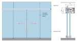 Skizze von Sinus 2 Motiv klar 2-flg. Glasschiebetür mit zwei festen Seitenteilen und Oberlicht DORMA MUTO Variante 2 - Erkelenz