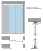 Skizze von Vollflächig matt 2-flg. Glasschiebetür DORMA MUTO Teleskop Variante 1 - Erkelenz