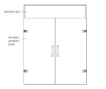 Skizze von Bukarest Motiv matt 2-flg. Glaspendeltür mit Oberlicht DORMA Tensor Variante 2 - Erkelenz