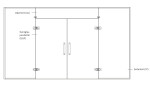 Skizze von Cristall Motiv matt 2-flg. Glaspendeltür mit zwei festen Seitenteilen und Oberlicht DORMA Tensor Variante 6 - Erkelenz