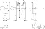 technische Zeichnung von Paris Alu Neusilber Langschild Schutzbeschlag mit Zylinderabdeckung - HOPPE