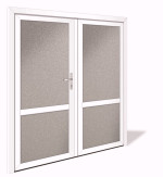 NET 1027-2 Kunststoff Doppelflügel Nebeneingangstür mit Glasausschnitt - Interio