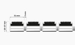 Technische Zeichnung von Aluprofilmatte KLASSIK Brush BL01 schwarz - Entrada