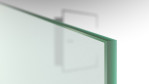 Detailansicht vollflächig mattiertes Grünglas von Vollflächige Mattierung Glastür Kompakt inkl. Beschlagset Basic Alpha 2.0 - Erkelenz 