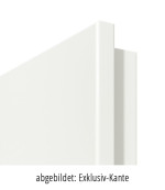 Detailansicht der eckigen Kante von Wohnungseingangstür-Set Weiß RAL 9016 CPL mit Zarge und Beschlag - Interio