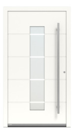 Höning Haustür Schüco Design ICE 1 AT75-ea RAL 9016 glatt-RAL 9016 glatt Frontansicht außen