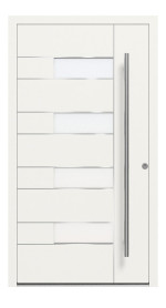 Kneer Haustür Alu AT72 1AF 208 RAL 9016-RAL 9016 Frontansicht außen