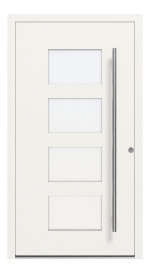 Kneer Haustür Alu AT72 1AF 702 RAL 9016-RAL 9016 Frontansicht außen