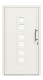 Interio Haustür Alu 5-Sterne 1180 RAL 9016-RAL 9016 Frontansicht außen