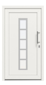 Interio Haustür Kunststoff 4-Sterne 1110 RAL 9016-RAL 9016 Frontansicht außen