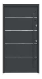 Haustür System S68 2ZA Atena RAL 7016-RAL 7016 Frontansicht außen
