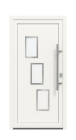 Haustür Kunststoff Premium F015 RAL 9016-RAL 9016 Frontansicht außen