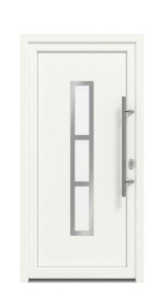 Haustür Kunststoff Premium F027 RAL 9016-RAL 9016 Frontansicht außen