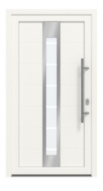 Haustür Kunststoff Premium T048 RAL 9016-RAL 9016 Frontansicht außen