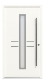 Interio Energiespar-Haustür Stahl-Alu Motiv B07 RAL 9016-RAL 9016 Frontansicht außen