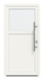 Haustür Kunststoff Premium F002 RAL 9016-RAL 9016 Frontansicht außen