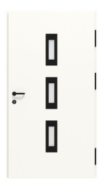 Interio Energiespar-Haustür Stahl-Alu Black Design Motiv B02 RAL 9016-RAL 9016 Frontansicht innen
