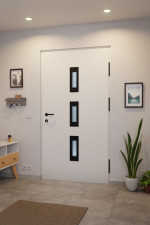 Interio Energiespar-Haustür Stahl-Alu Black Design Motiv B02 RAL 9016-RAL 9016 Stilwelt innen