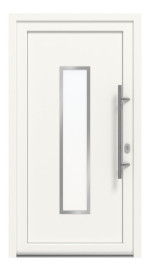 Haustür Kunststoff Premium Plus F016 RAL 9016-RAL 9016 Frontansicht außen