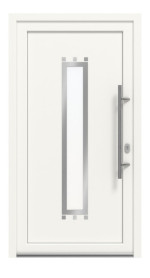Haustür Kunststoff Premium Plus F031 RAL 9016-RAL 9016 Frontansicht außen