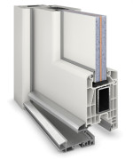 Haustür Kunststoff Premium Plus F031 RAL 9016-RAL 9016 Detail Querschnitt