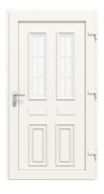Haustür Kunststoff Premium Plus T043 RAL 9016-RAL 9016 Frontansicht innen