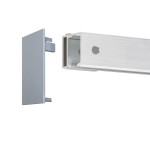 FLEXO Schiebetürsystem Ideal  Eloxal Silber inkl. runder Griffmuschel Abstandhalter einfach