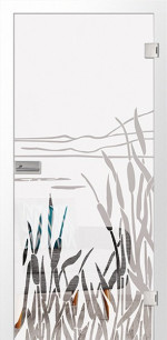 Bild von Floral 2 Mattprint Glastür mit Motiv klar - Erkelenz
