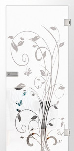 Bild von Flowers 1 Mattprint Glastür mit Motiv klar - Erkelenz