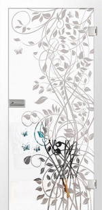 Bild von Flowers 3 Mattprint Glastür mit Motiv klar - Erkelenz