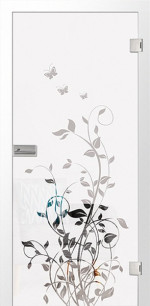 Bild von Flowers 5 Mattprint Glastür mit Motiv klar - Erkelenz