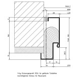 Technische Zeichnung von 1-schalige Stahl-Eckzarge Profil 11124 für Mauerwerk 2-flg. - Hörmann