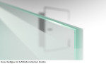 Klares Weißglas mit SoftWeiß-mattiertem Streifen beispielhaft für Gela Mattierung Glastür mit Motiv matt - Erkelenz
