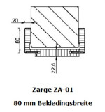 Technische Zeichnung von Zarge für Wohnungseingangstüren Weißlack RAL 9010 Premium ZA-01 mit Rundkante