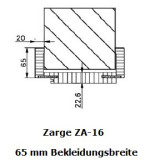 Technische Zeichnung von Profilzarge Weißlack RAL 9010 Premium ZA-16